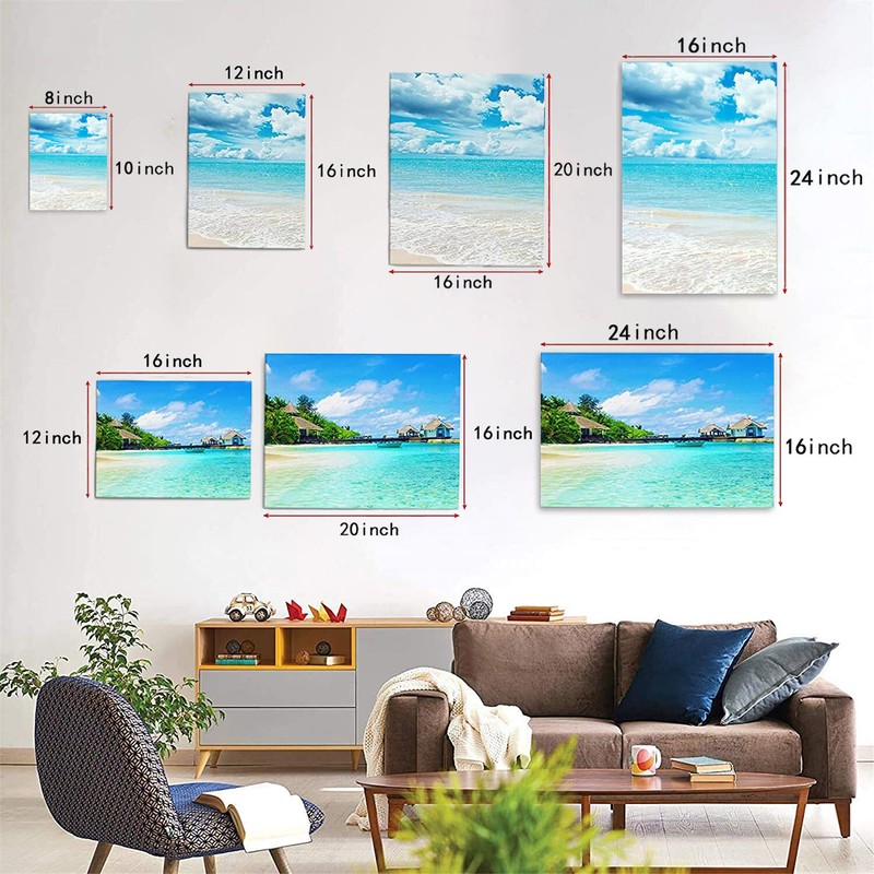 Summer Coastal Beach Fun Pink Flamingo Canvas Wall Art for Bathroom Living Room gallery