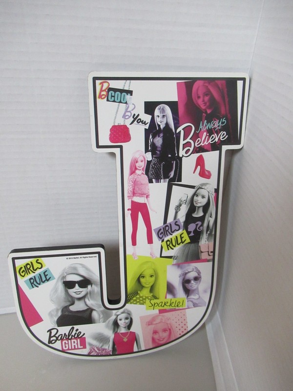 Barbie Letter "J" Wood Wall Art Print Décor For Kids Room NEW gallery