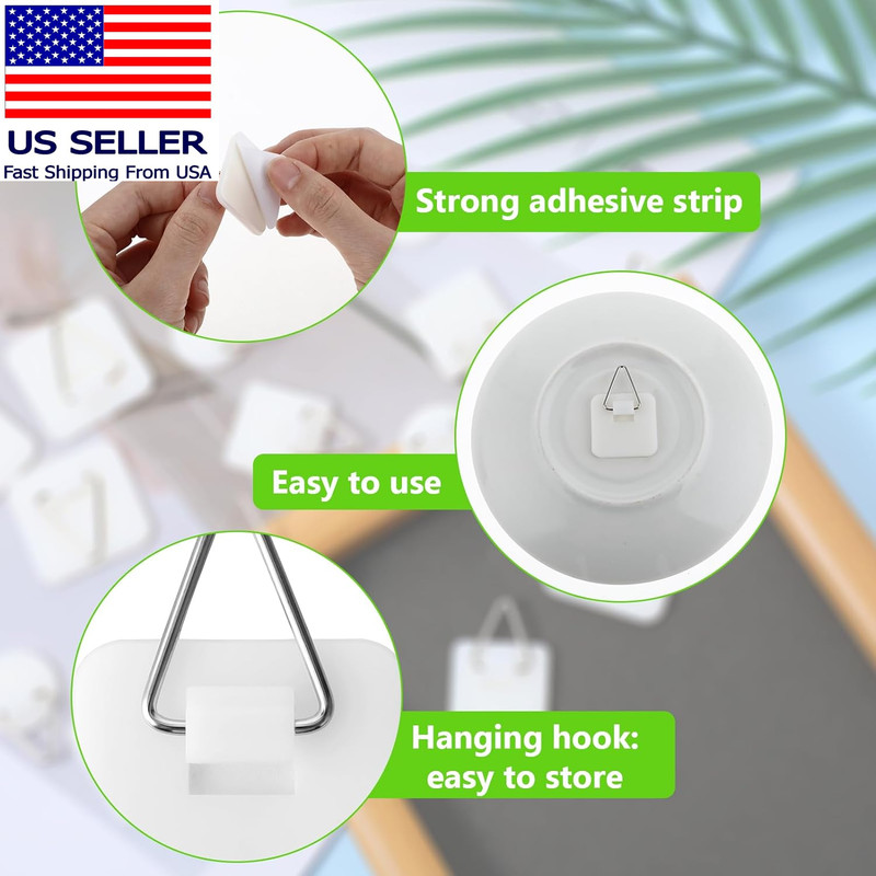 15PCS Invisible Adhesive Plate Hangers, Wall Display Holder, 1.25 Inches Vertica gallery