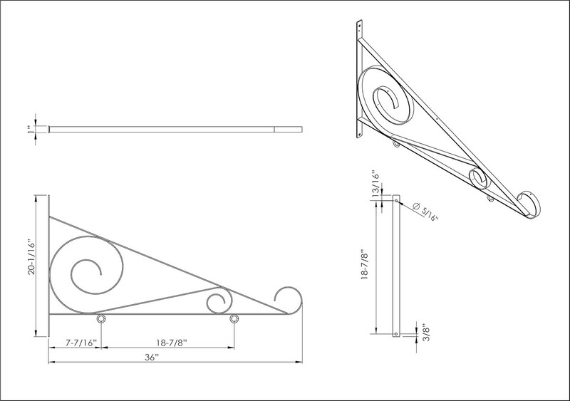 NEW 36" Hanging Sign Scroll Bracket gallery