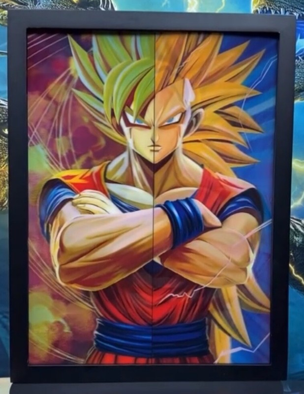 Goku,3D Lenticular Effect- Anime Dragon Ball Z Poster, 3 In One