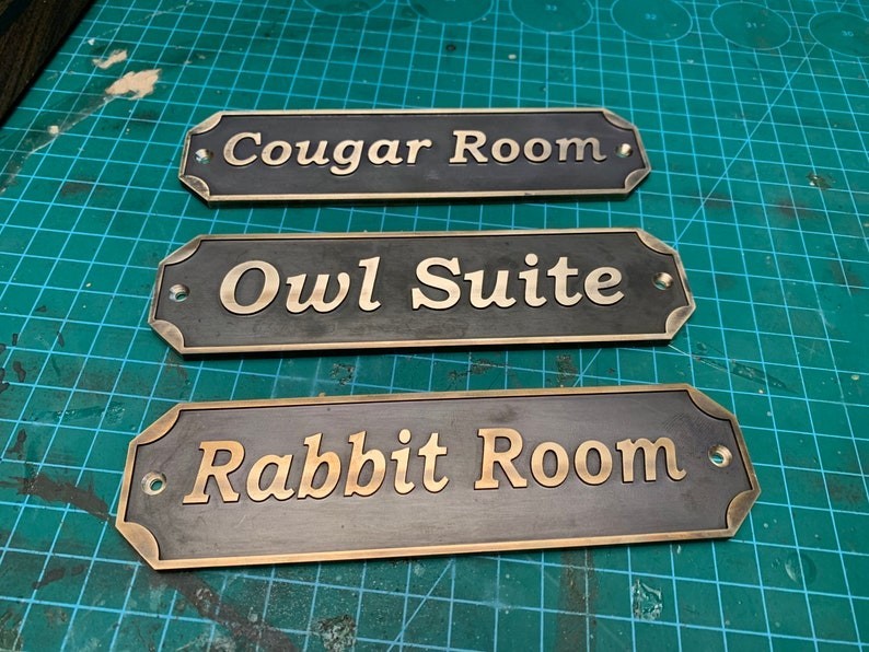 Custom Cast Brass door signs & plaques - Custom language plaques - Custom size gallery