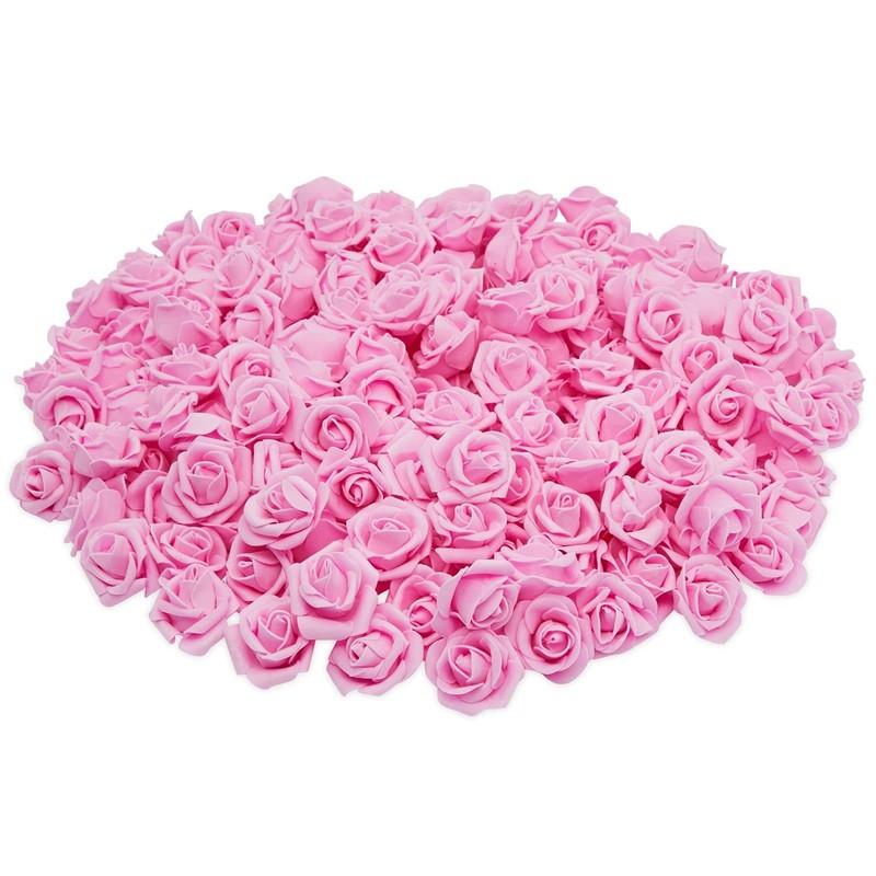 200 PCS Foam Rose Flower Heads DIY Craft Wedding Cake Artificial Bloom 2 Inch