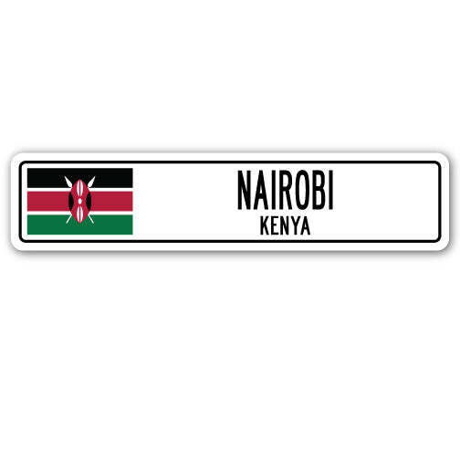NAIROBI KENYA Street Sign Kenyan flag city country road wall gift