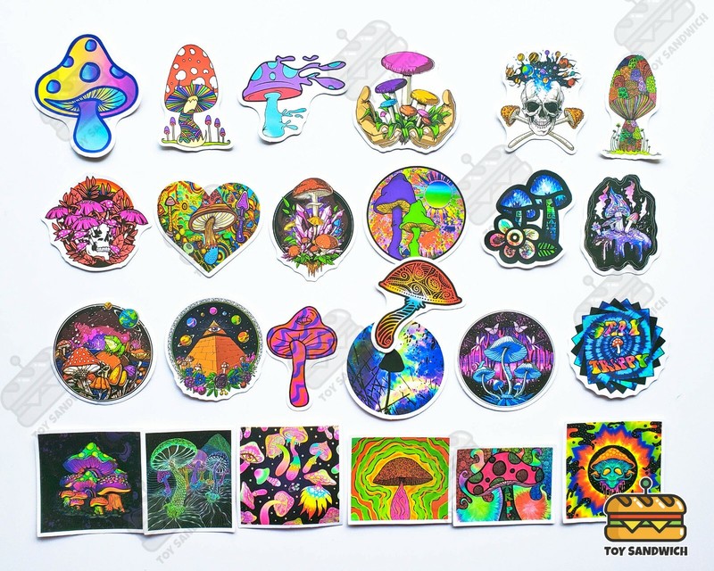 50 pcs "Trippy Mushroom" Sticker Pack 420 Get High Psychedelic Nature Decals gallery