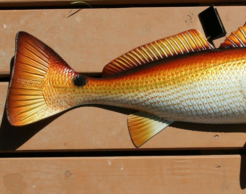 Fisherman's Mancave Wall Decor Huge Realistic Redfish Replica, Large 28 inch gallery