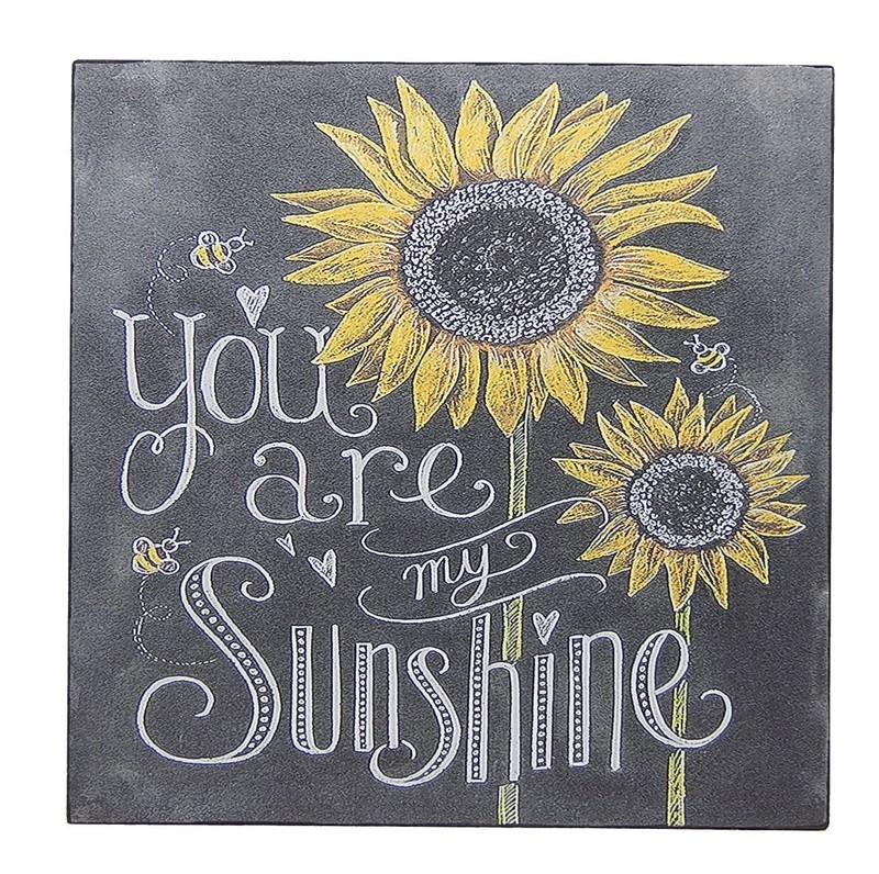 You Are My Sunshine Rustic Sunflower Floral Sign Shelf Sitter Wall Decor 5″ x 5″