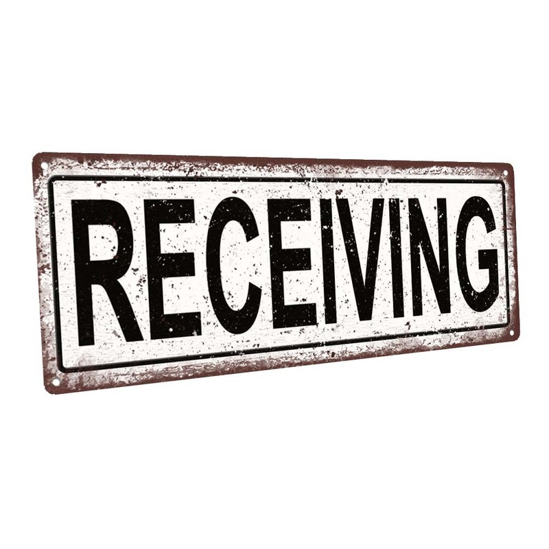 Receiving Metal Sign; Wall Decor for Home and Office