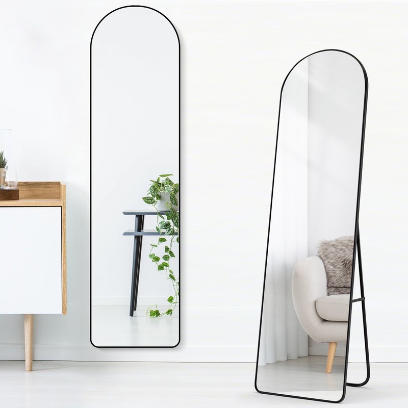 58″ Full-length Mirror Floor Mirror Large Wall Bedroom Mirror Stand Alloy Frame