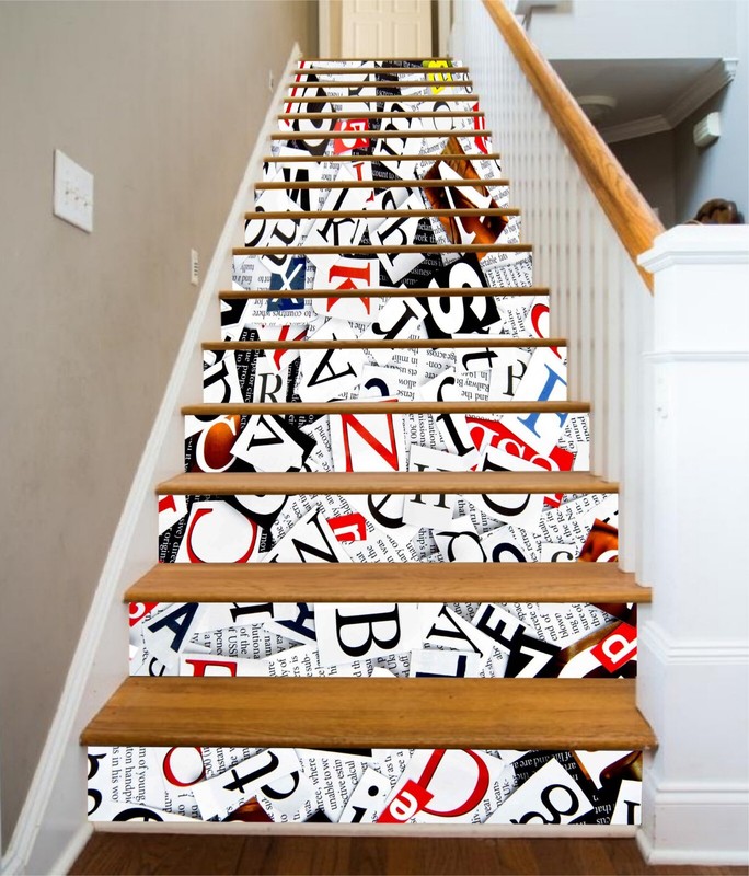 3D Letter Poster AZ726 Stair Risers Decoration Mural Vinyl Wallpaper Kay