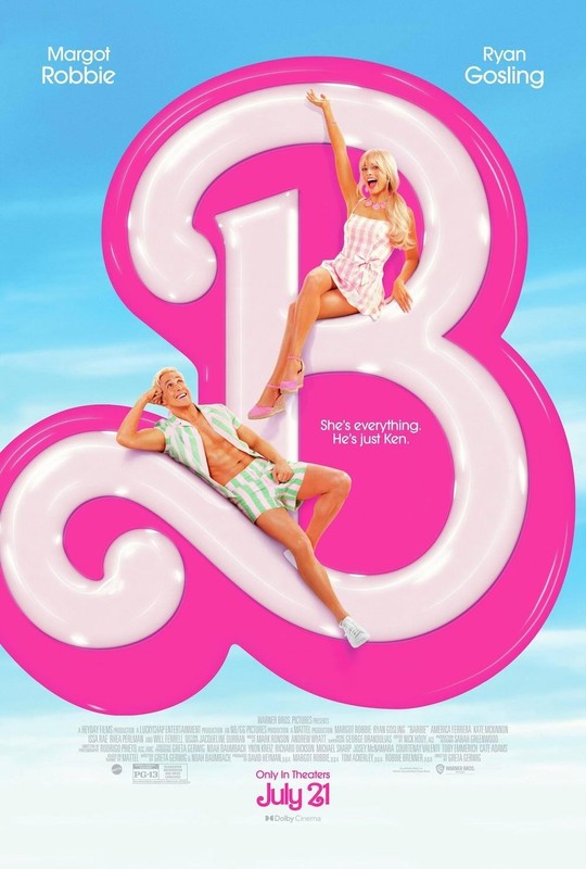 Barbie Margot Robbie Movie Poster Print 12×18 24×36 Art Home Theater Film