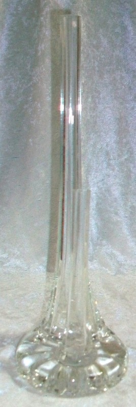 Vintage Mid Century MCM Clear Crystal Glass Double Long Stem Rose Bud Vase Italy gallery