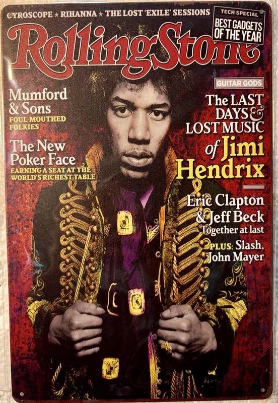 TIN SIGN 8×12 Jimi Hendrix Jimmy Rock Roll Musician Heavy Metal Guitarist DD14
