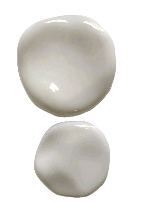 IKEA TRADGRANSEN TRÄDGRÄNSEN Wall Decoration Set of 2 Ceramic Stones Beige