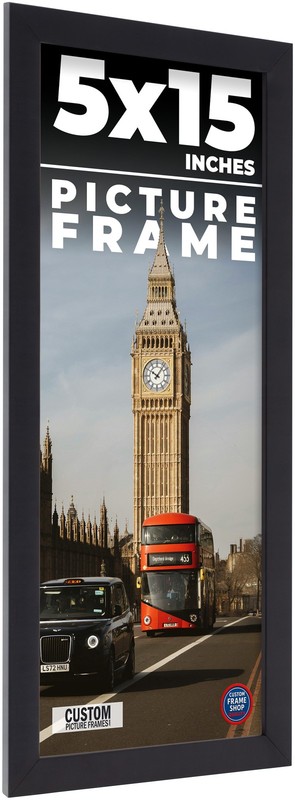 5×15 In Frame Black Real Wood Picture Frame Width 0.75 inches | Interior Frame D