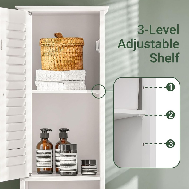 Narrow Bathroom Storage Cabinet, 67" Tall Skinny Bathroom Shelf with Drawers, gallery