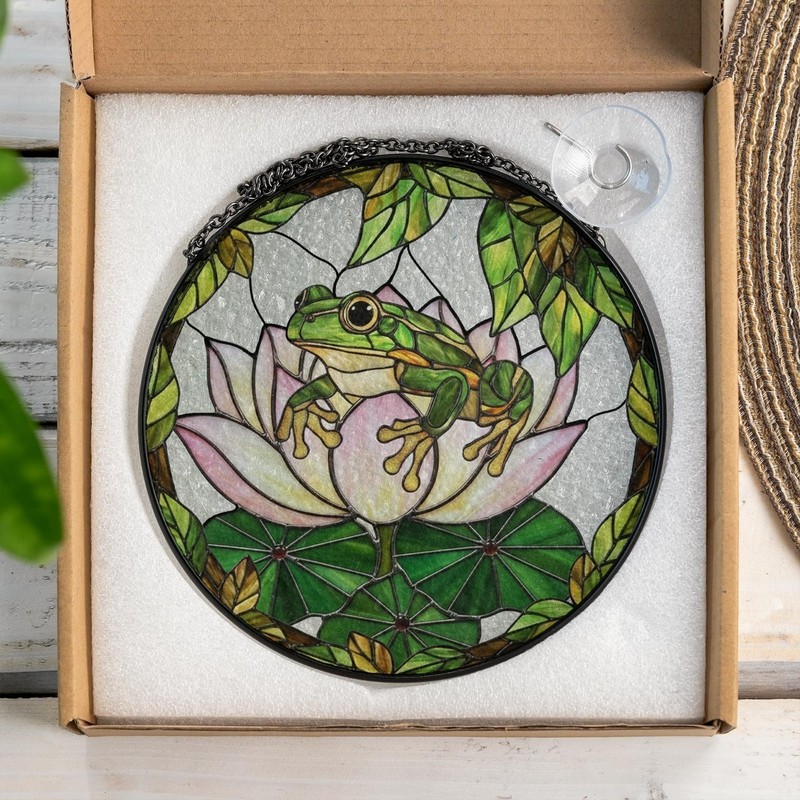 Frog Stained Glass Nature Window Hanging, Animal Lover Gift gallery