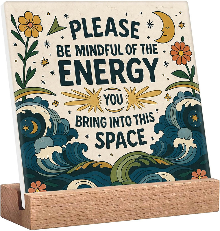 Meditation Room Spiritual Decor Positive Energy Desk Sign - Please Be Mindful... gallery