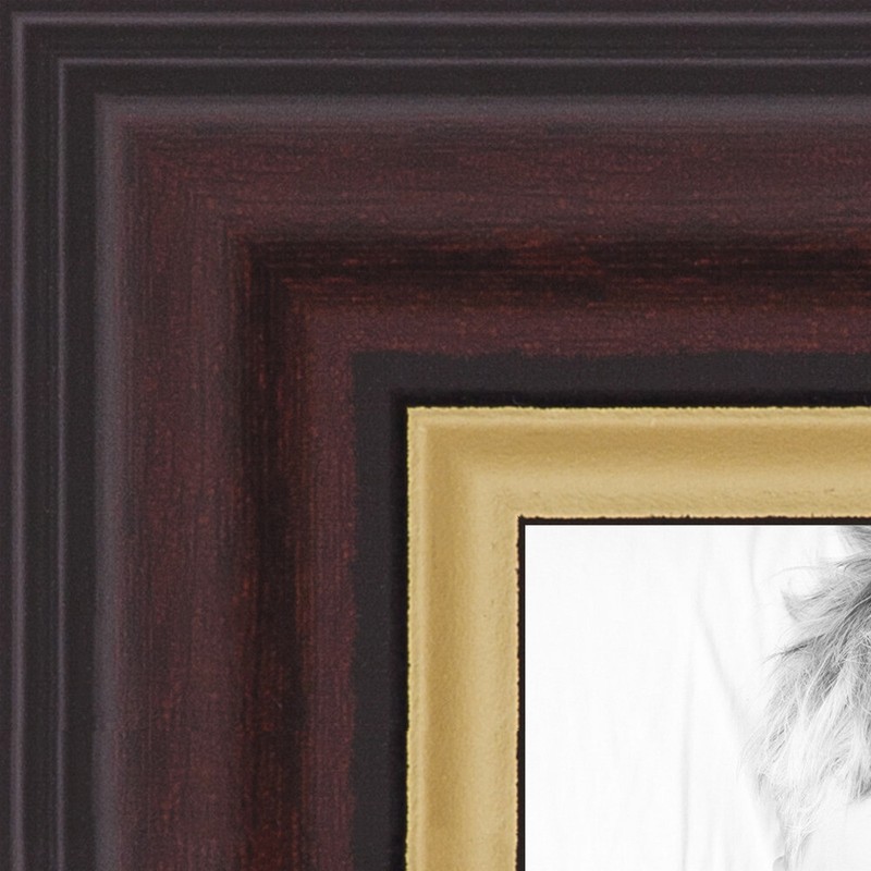 ArtToFrames Custom Picture Poster Frame Brown Mahogany and Gold Slope 1.25″ Wide