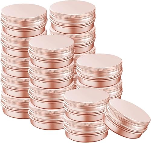 2 Oz Aluminum Tin Jars 60mL Screw Cap Containers for Cosmetics, Balms, Spices