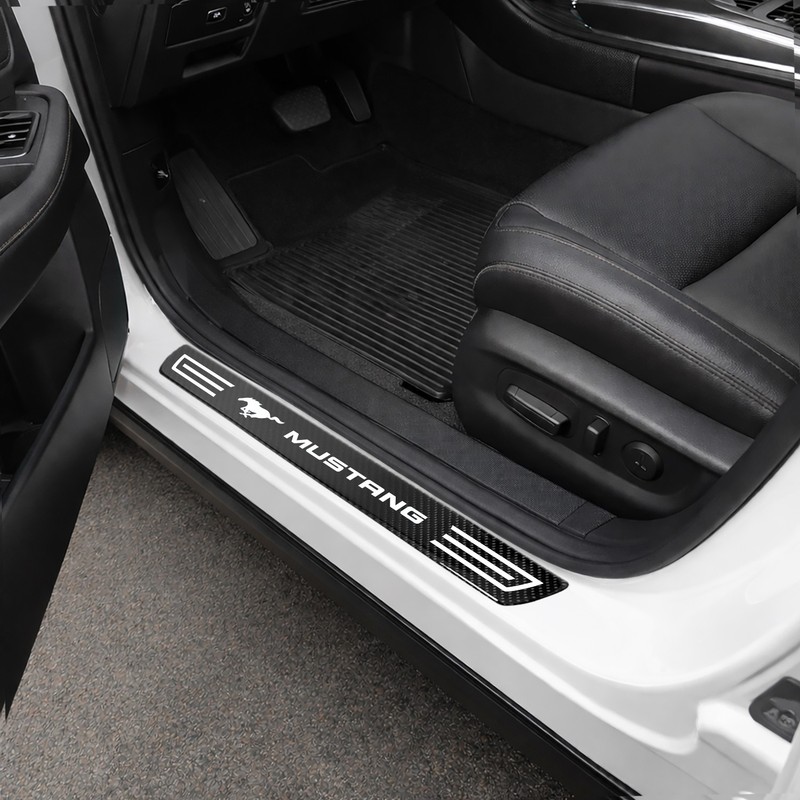 Ford Mustang X-Large Black Carbon Fiber 4 Pcs Universal Door Sill Plates gallery