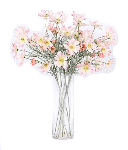 Set of 6 Artificial Calliopsis Flowers - 24" Tall Silk Stems, Watercolor Pink