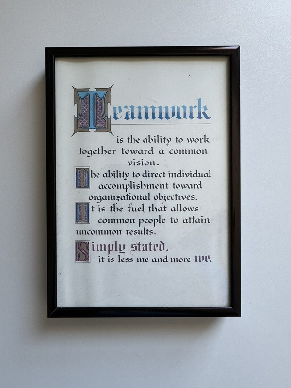 Teamwork Motivational Phrase Framed 5×7 Picture