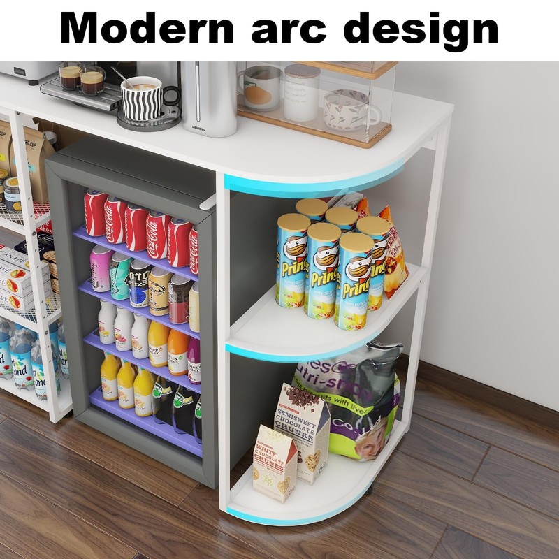 PUNCIA Mini Fridge Cabinet with Storage Coffee Bar Cabinet with Min... Fast Ship gallery