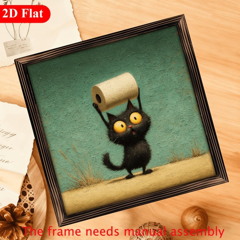 Playful Cat Roll Paper Rustic Vintage Farmhouse Decor for Bathroom Toilet Gift