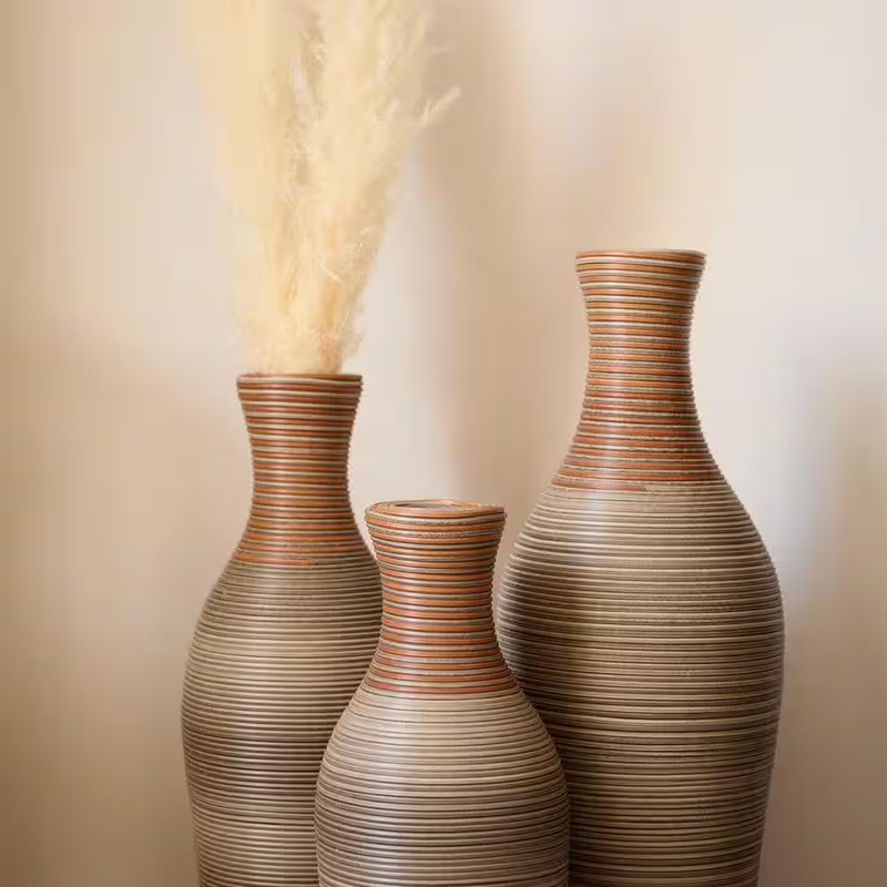 22 In. 25 In. 29 In. Brown Plastic Cylinder Decorative Floor Vase Desktop Vase H gallery