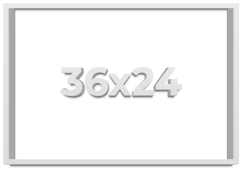 36×24 Shadow Box Frame White | 1 Inches Deep Real Wood Contemporary Shadowbox Di