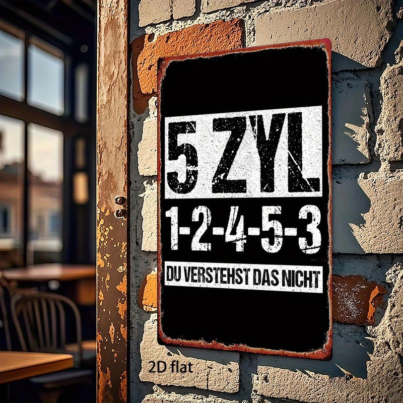 Vintage 5 Cylinder Metal Sign 8x12 Inch Rustic Wall Art gallery