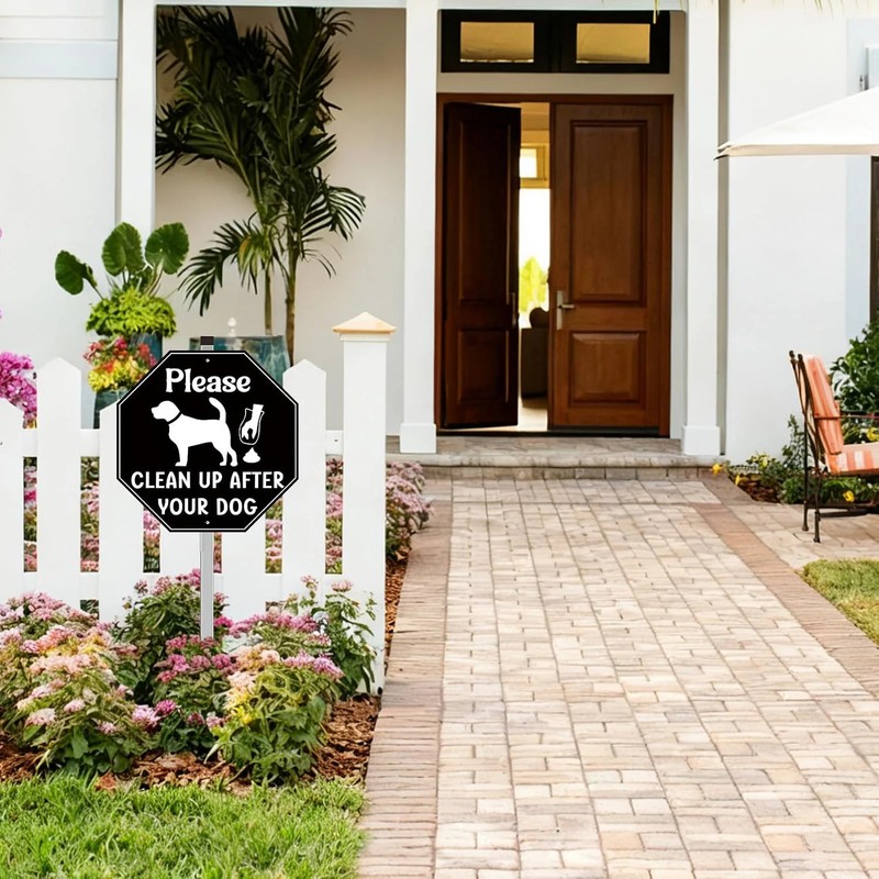 Clean Up After Your Dog Signs No Dog Poop Signs for Yard 10 x 10 Inches with 28 gallery