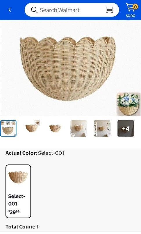 Wicker Scalloped Edge Round Basket Tray, Beige, 16-25 in L, Under 10 in H