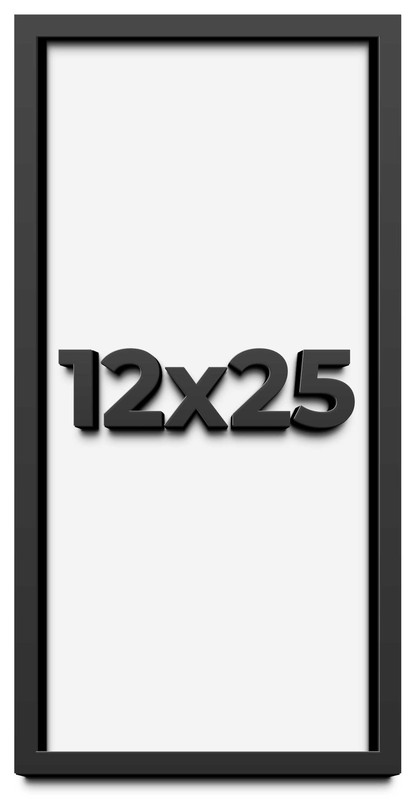 12×25 Shadow Box Frame Black | 1 inches Deep Real Wood Contemporary Shadowbox Di