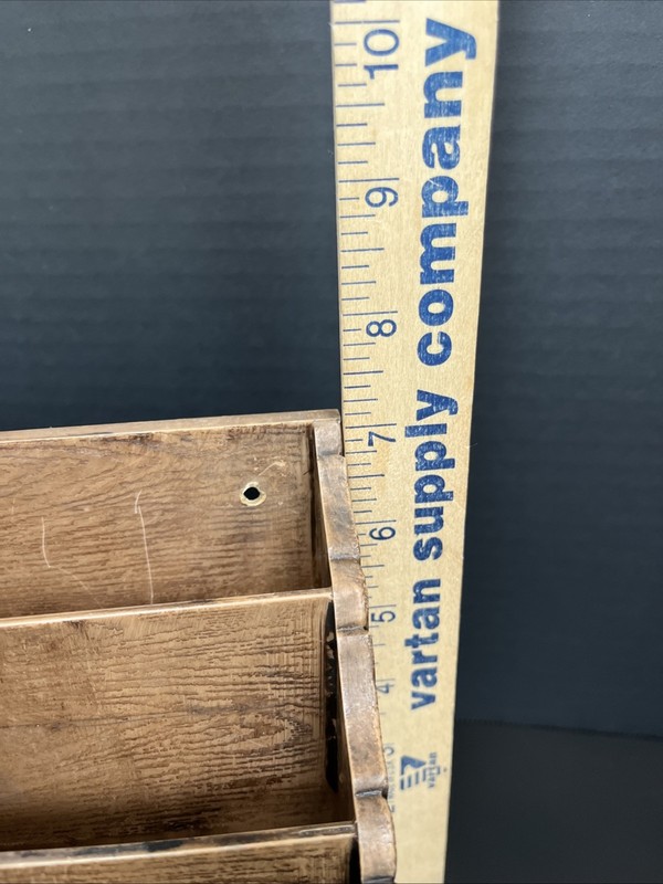 Vintage Lerner Carved Faux Wood Letter Holder Mail Organizer Storage Desk Caddy gallery