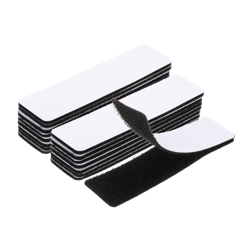 16set Hook and Loop Strips with Adhesive 1″x4″ Hook and Loop Tape Sticky Black