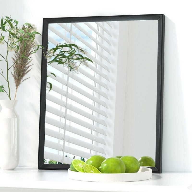 KeonJinn 16×20 in. Rectangle Aluminum Framed Bathroom Vanity Mirror Black