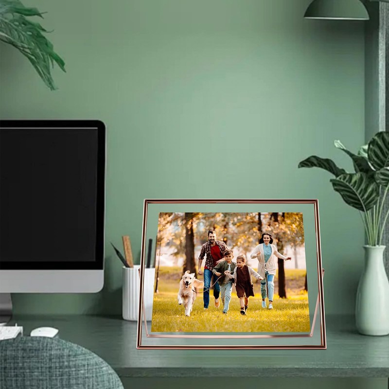 10x12 Inch Rose Gold Horizontal Floating Frame For Picture 8.5x11/8x10/7x9 gallery