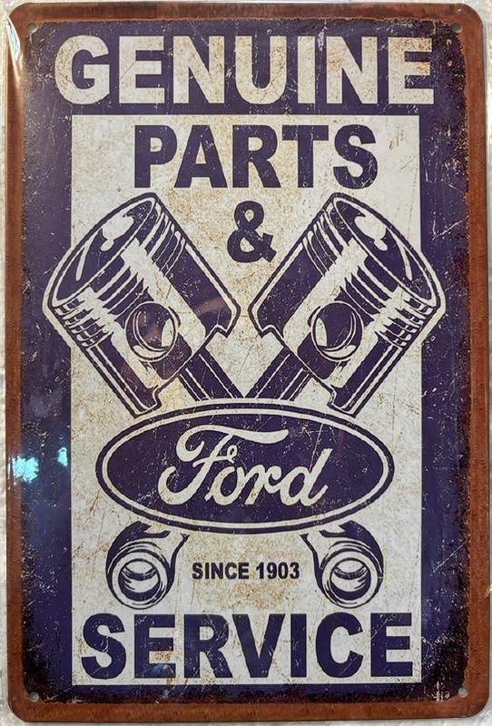 Tin Sign 8×12 Ford Car Auto Truck Parts Service Pistons Dealership Mechanic S1