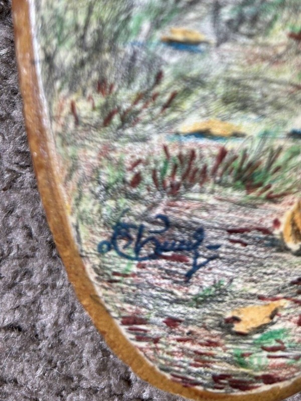 Birch Tree Art on Natural Wood Slice Round MCM gallery