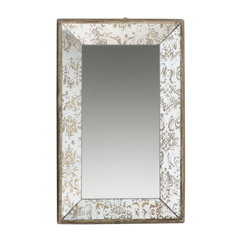 HomeRoots 12 x 20 x 2 in. Rectangle Vintage Style Wall Mounted Accent Mirror