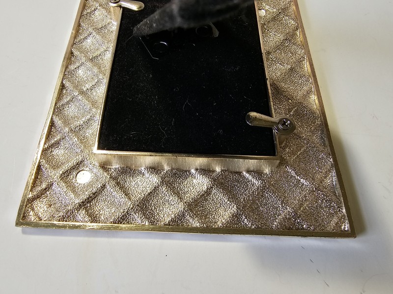 The Green Gallery Silvertone Metal Diamond Design Frame for 2x3" photos gallery