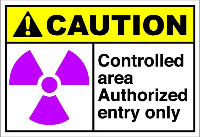 Controlled Area Authorized Entry Only Caution OSHA / ANSI Aluminum METAL Sign