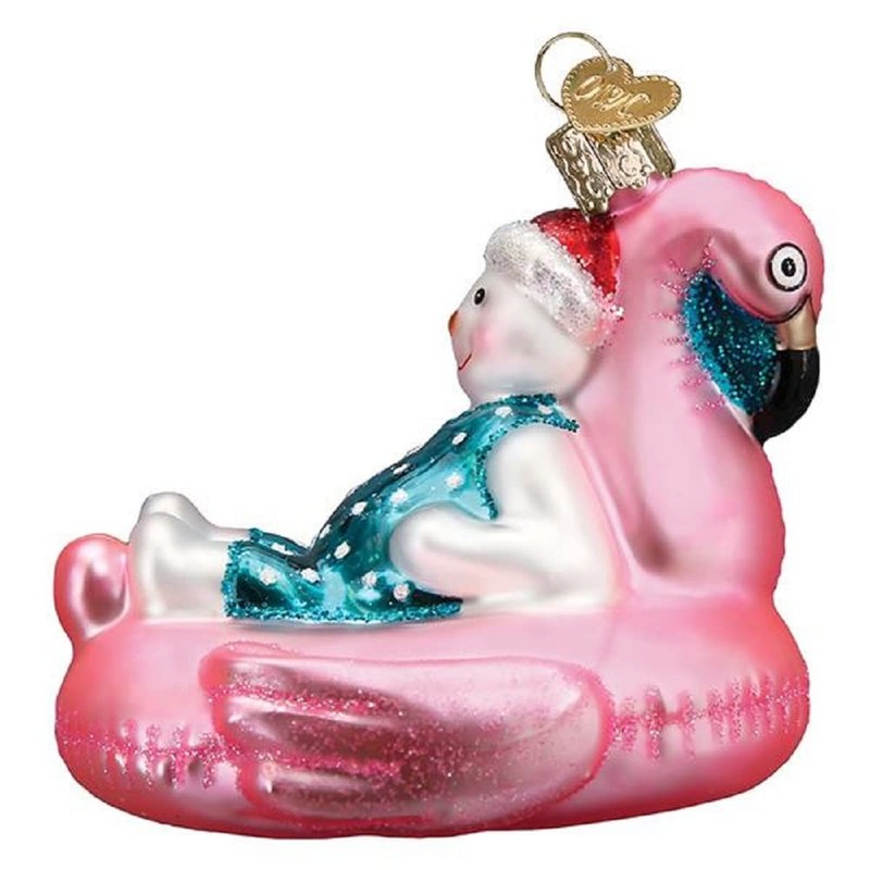 Old World Christmas Ornaments Pool Float Snowman Glass Blown for Christmas Tree gallery