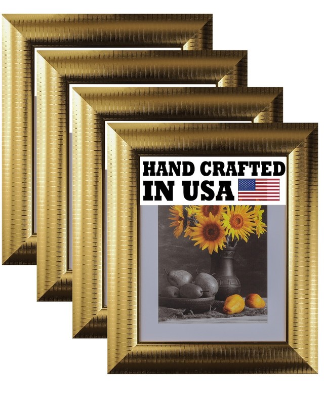 4-Pack Custom Picture Poster Frame 3-5/8″ Gold Modern 16×20 24×36 325-G081T