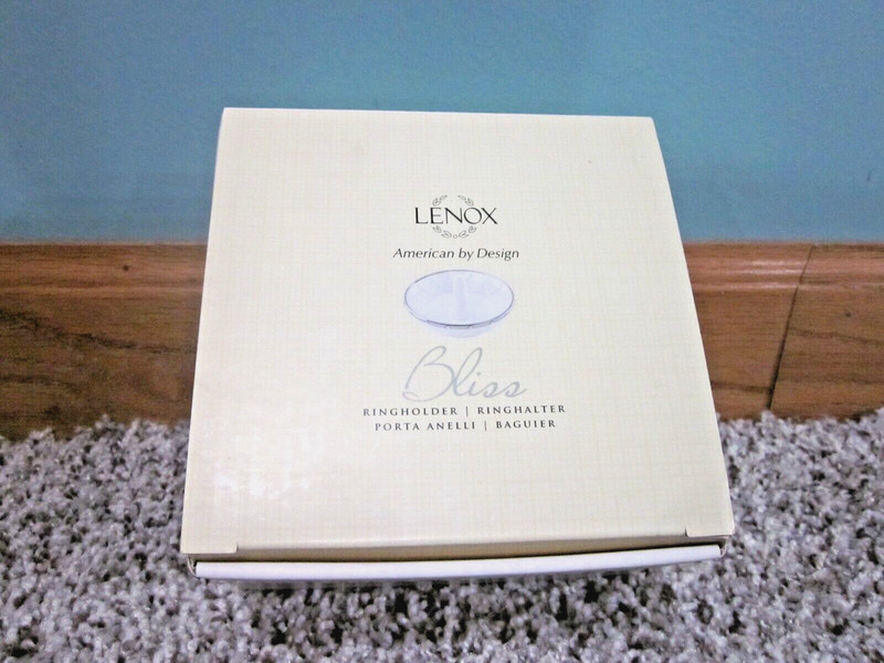 Ring Dish Holder Lenox Porcelain China Rhinestones Engagement Bridal Gift New
