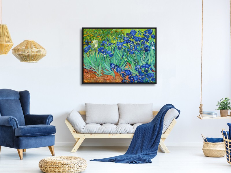 Irises by Van Gogh Fine Art Painting Reproduction Canvas Print Picture Framed gallery