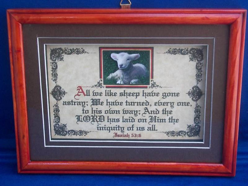 New! Bible Verse-Scripture Plaque “WE LIKE SHEEP” Christian,Framed Gifts $40.00