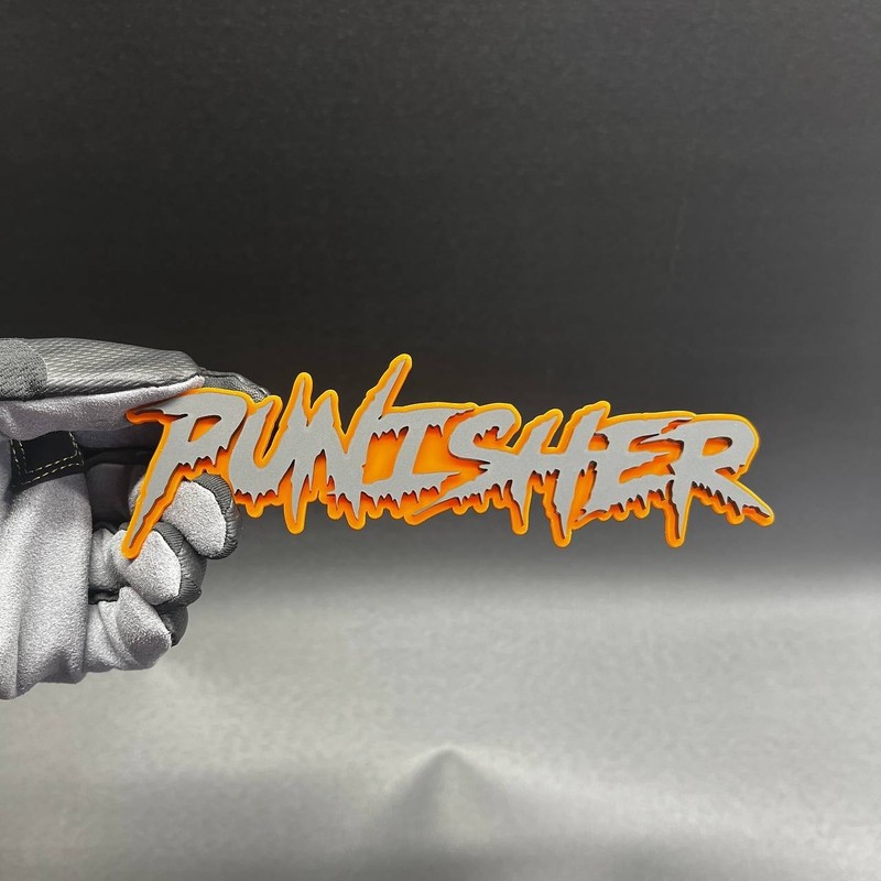1x PUNISHER Custom Text 3D Acrylic Car Emblem Badge Multicolor Fender Decal gallery